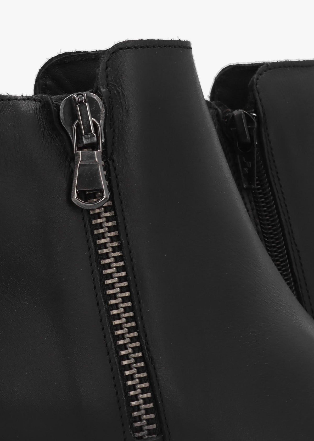 Lockette Black Leather Size Zip Chunky Ankle Boots