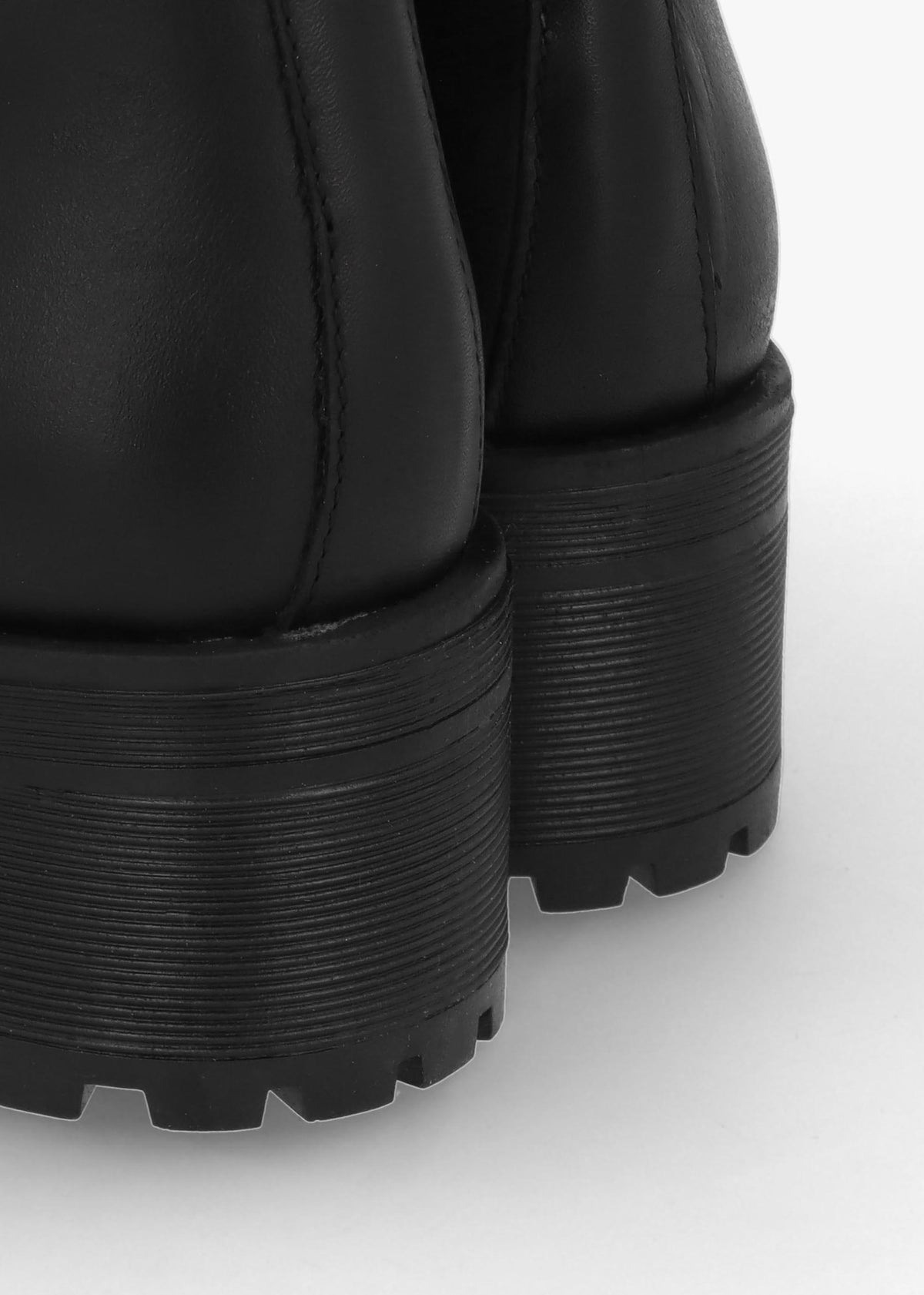 Lockette Black Leather Size Zip Chunky Ankle Boots