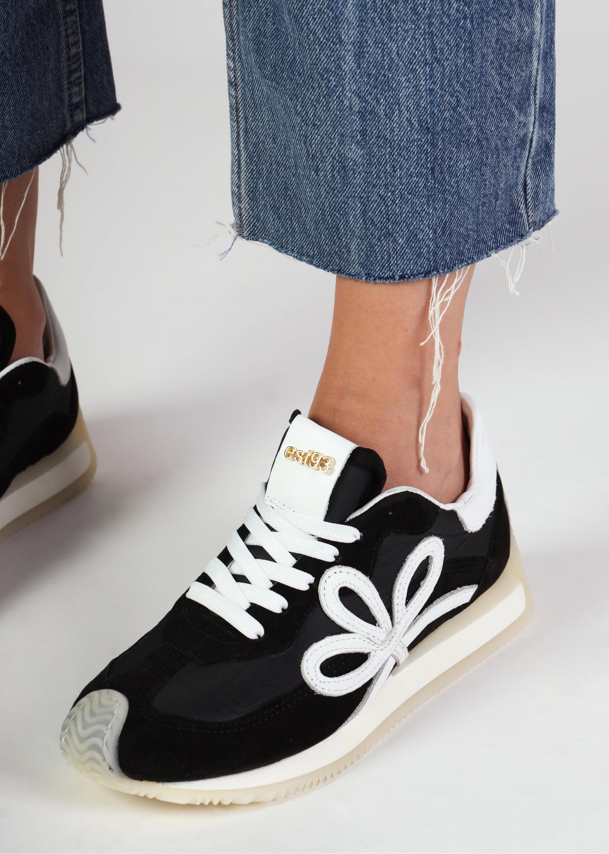 Movie Black & White Suede Runner Trainers