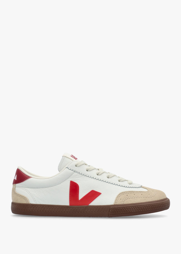 Women's Volley O.T Leather White Pekin Bark Trainers