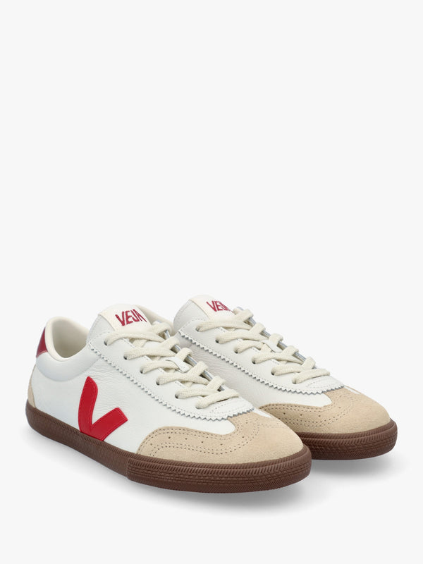 Women's Volley O.T Leather White Pekin Bark Trainers