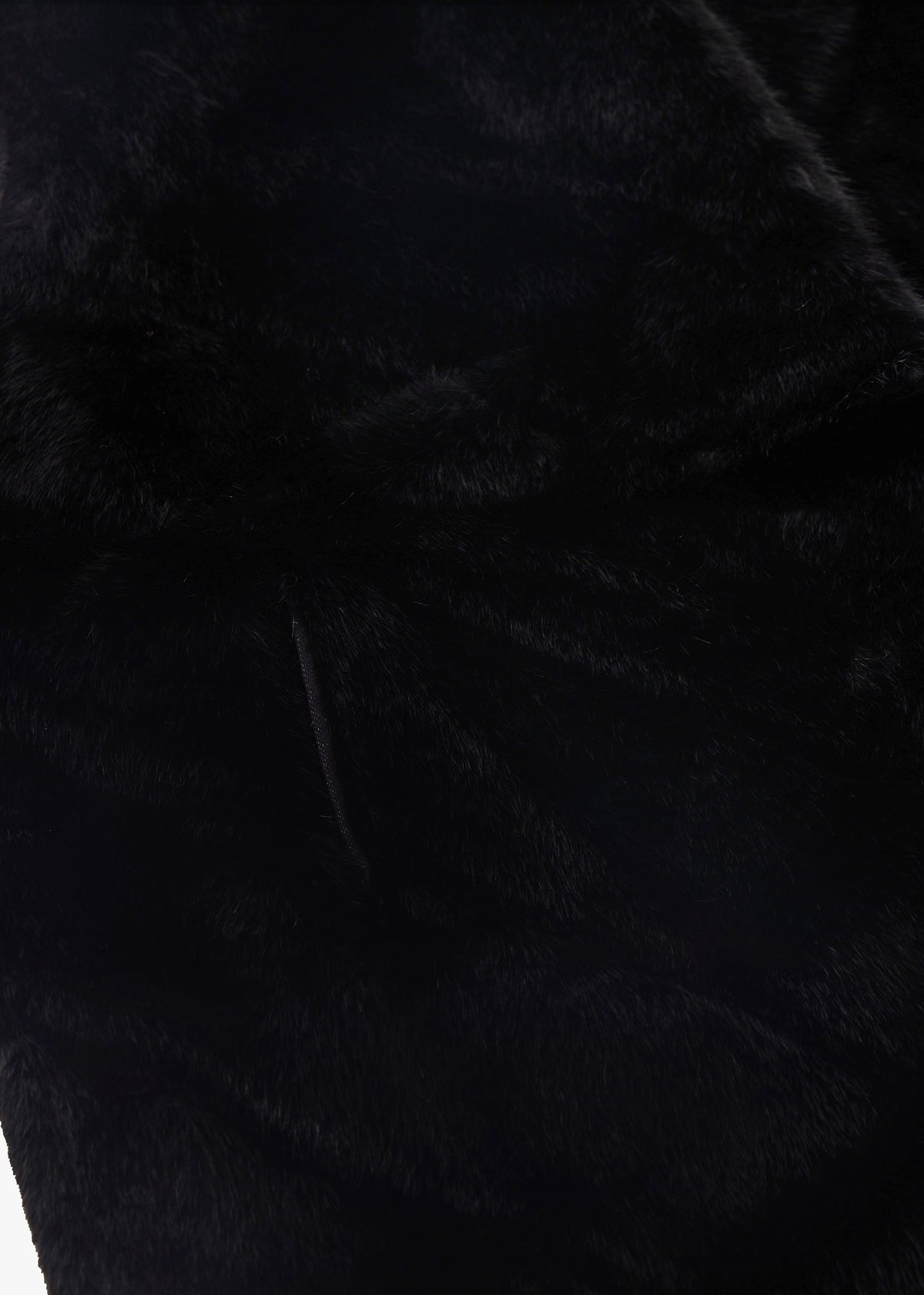 Black Faux Fur Chevron Longline Gillet