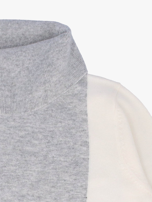 Grey Wool Mix Roll Neck Knitted Jumper