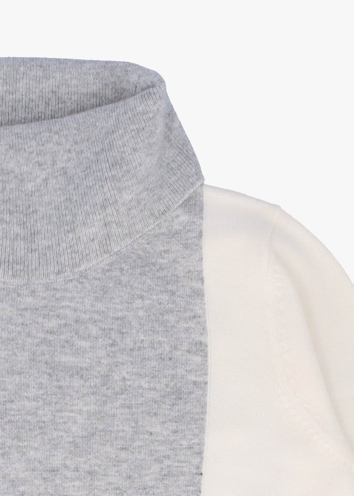 Grey Wool Mix Roll Neck Knitted Jumper