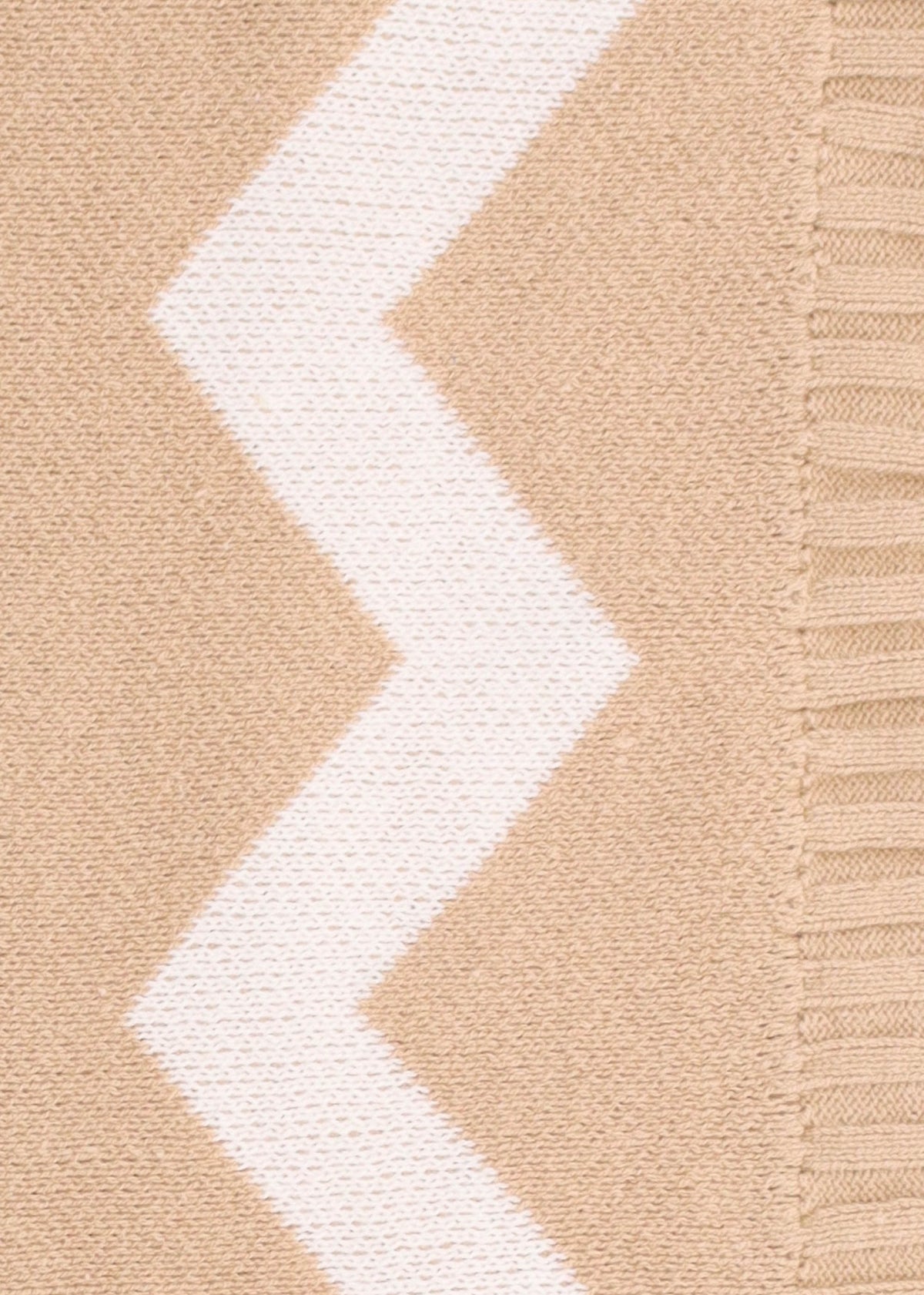 Beige Cotton Mix Roll Neck Knitted Jumper