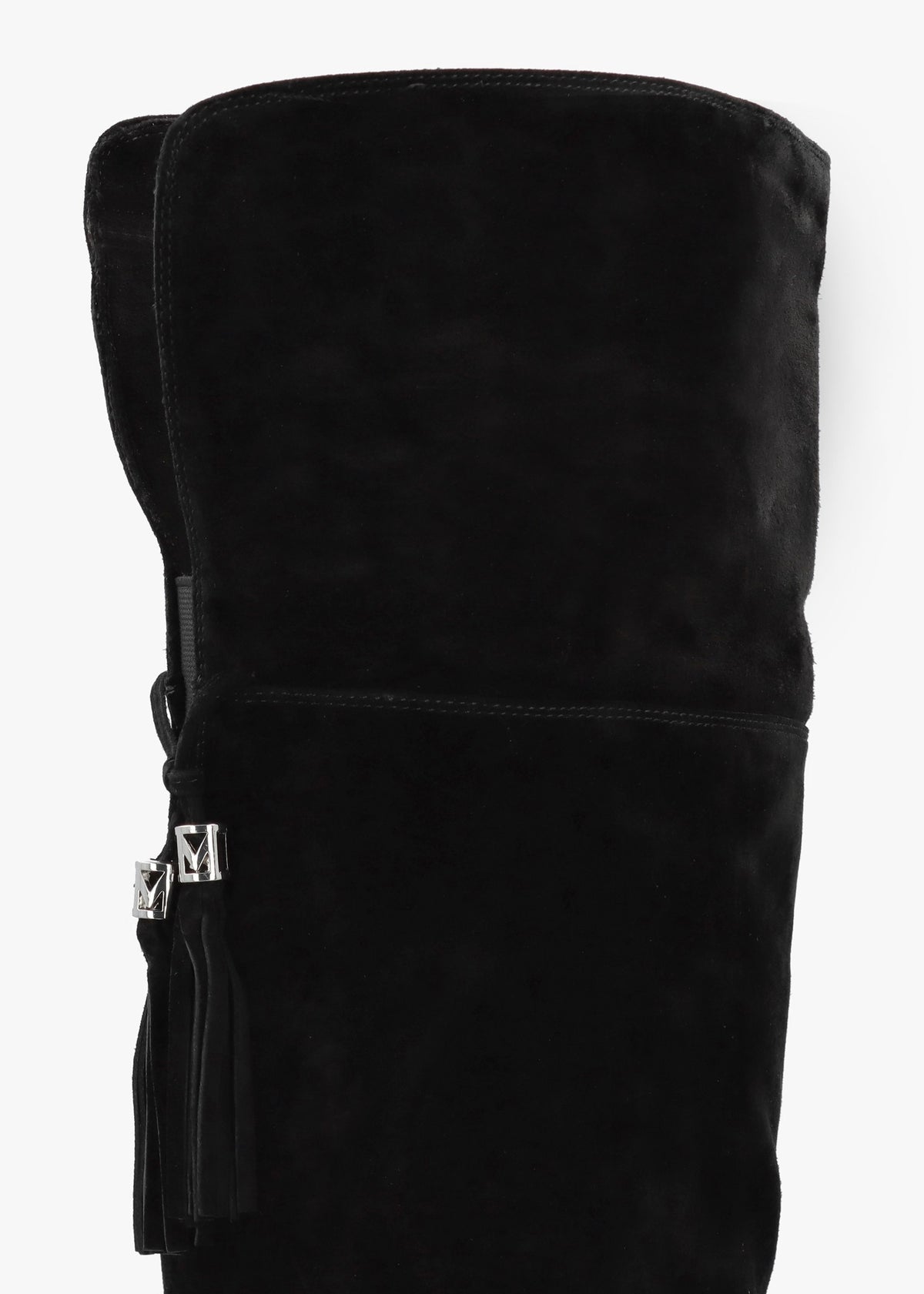 Retta Black Suede Block Heel Over The Knee Boots