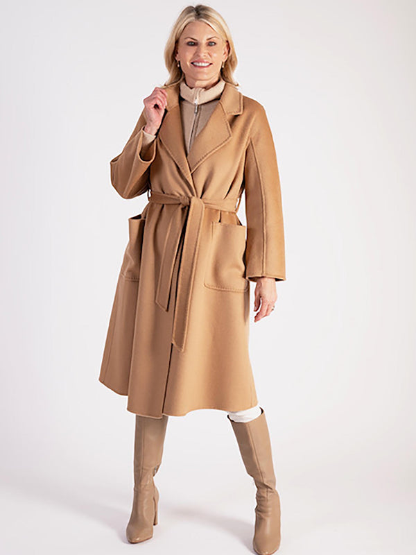 Camel Wool Cashmere Longline Coat