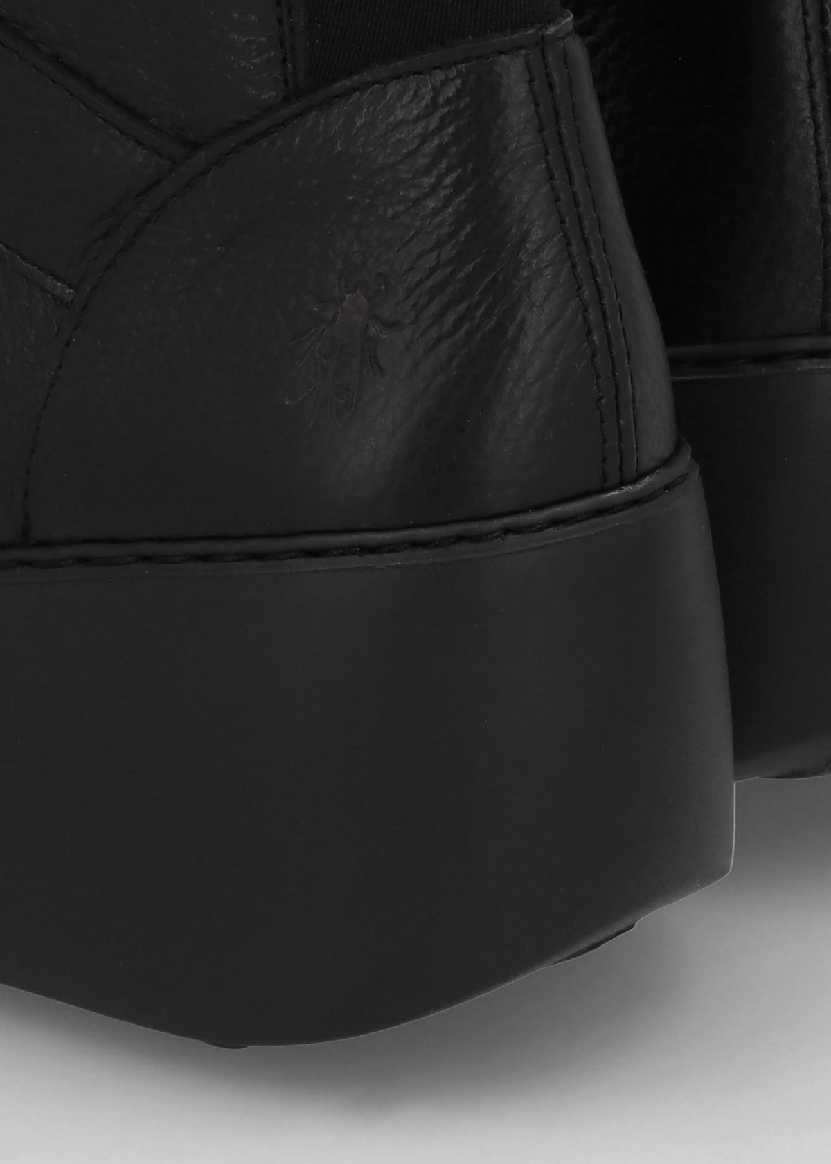 Dova Black Full Grain Leather Wedge Knee Boots