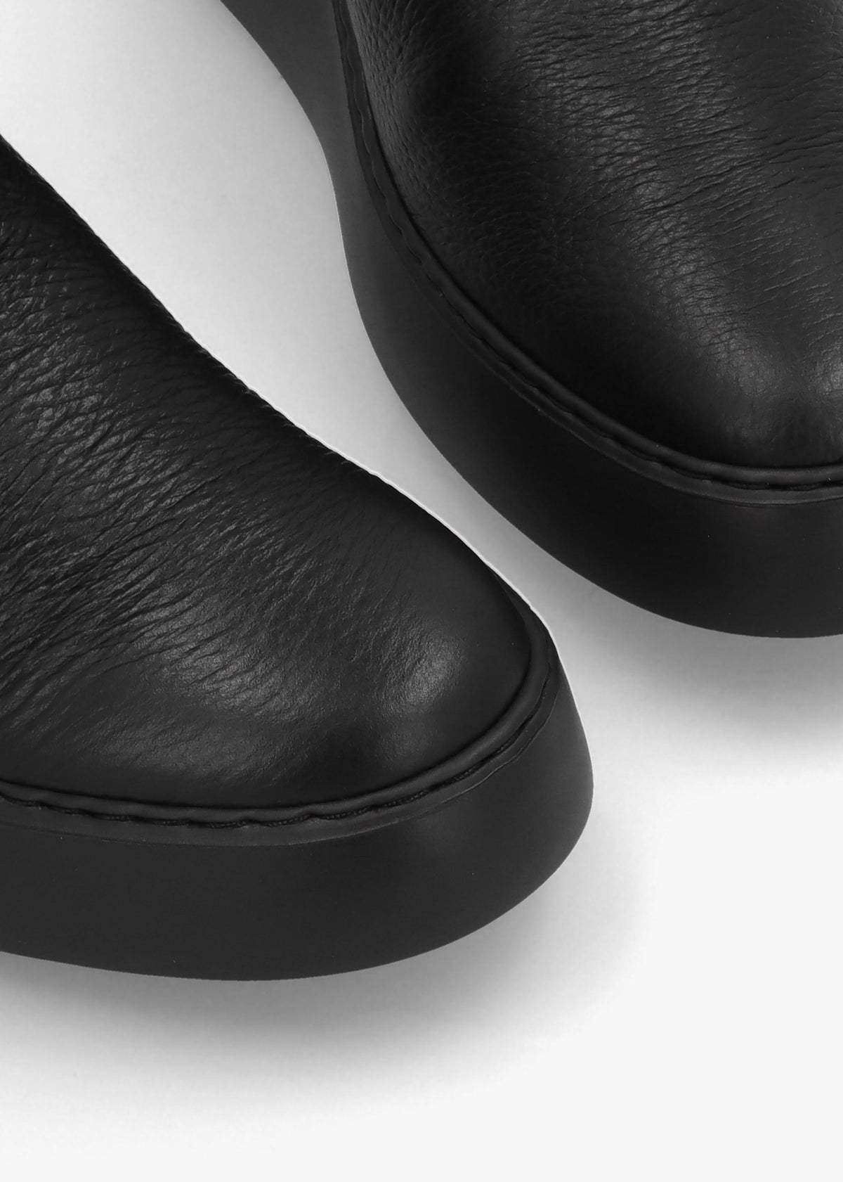 Dova Black Full Grain Leather Wedge Knee Boots
