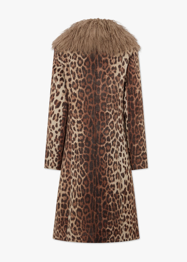 Naomi Leopard Print Caramel Longline Coat