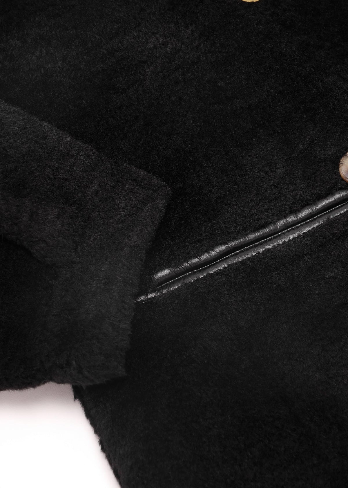 Tilda Black Shearling Style Longline Coat