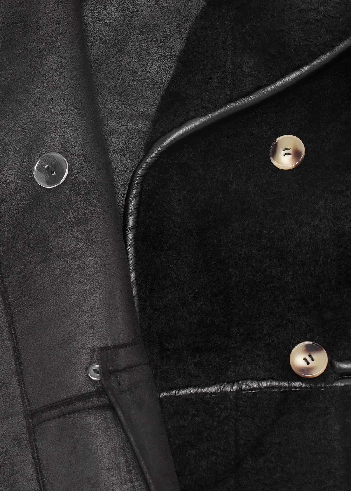 Tilda Black Shearling Style Longline Coat