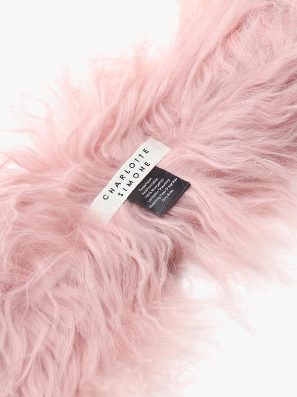 Pink Ombre Shaggy Mongolian Lambswool Scarf