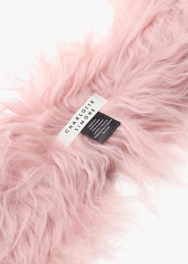 Pink Ombre Shaggy Mongolian Lambswool Scarf