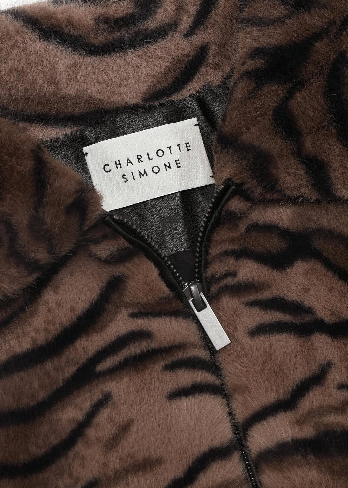 Ginger Brown Tiger Faux Fur Bomber Jackets
