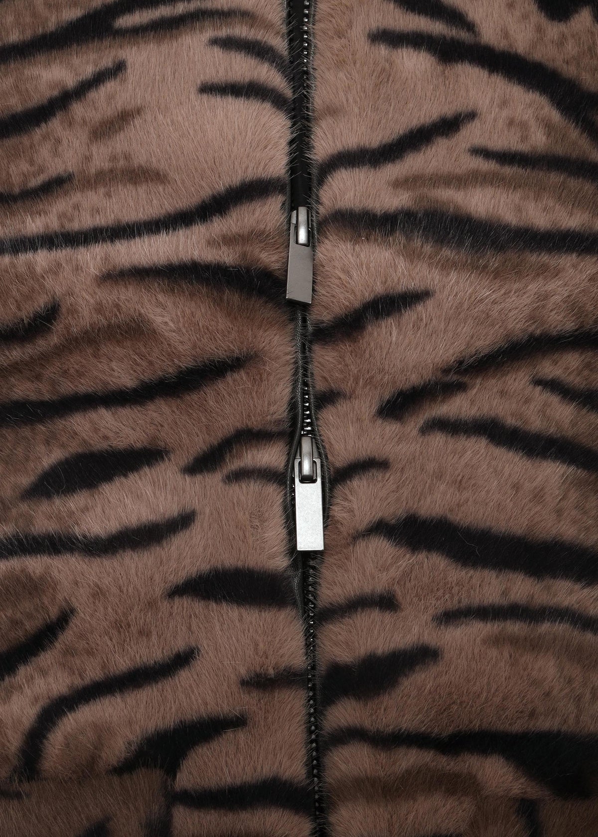 Ginger Brown Tiger Faux Fur Bomber Jackets