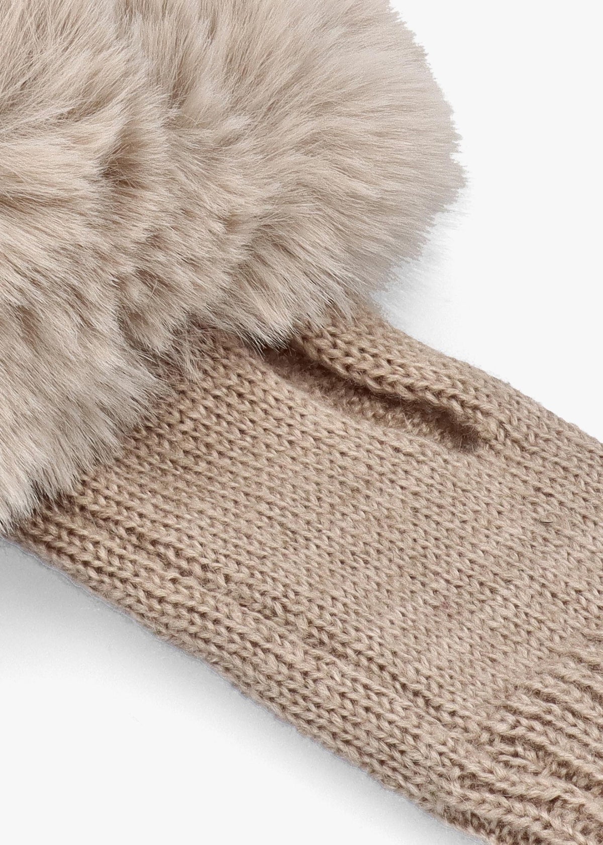 Taupe Faux Fur Fingerless Gloves
