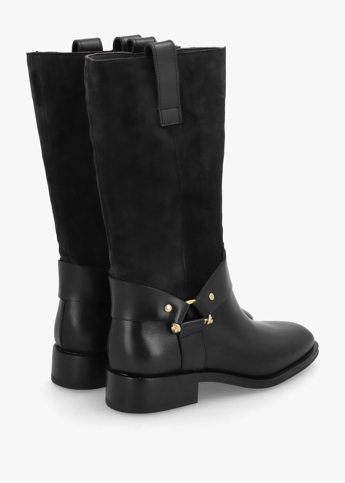 Affix Black Leather & Suede Calf Boots