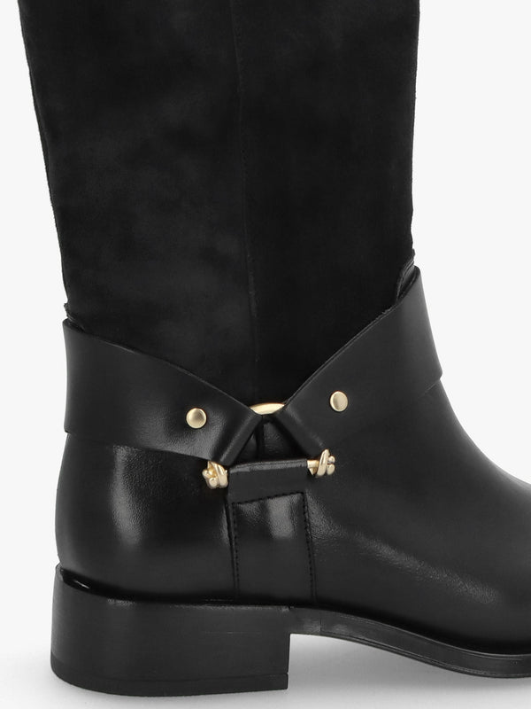 Affix Black Leather & Suede Calf Boots