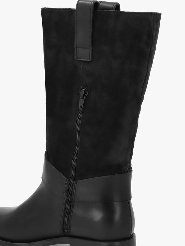 Affix Black Leather & Suede Calf Boots