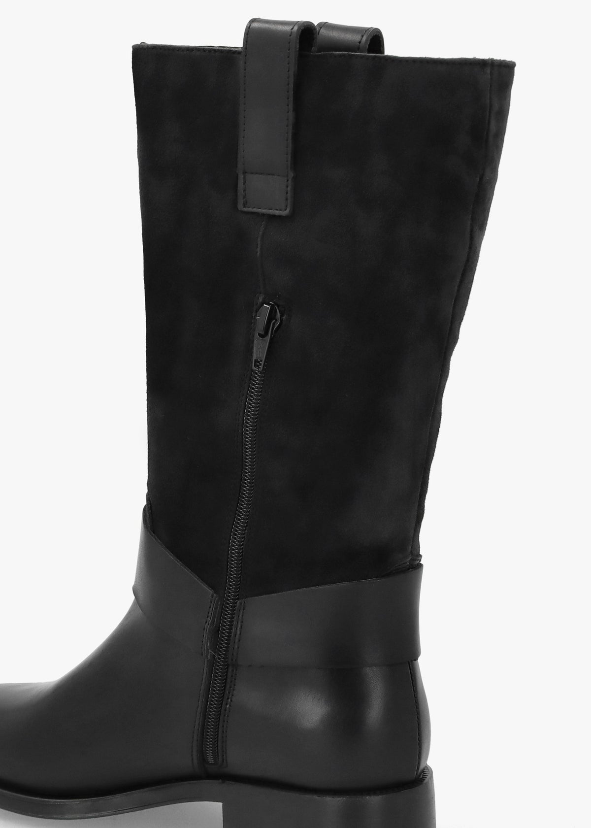 Affix Black Leather & Suede Calf Boots