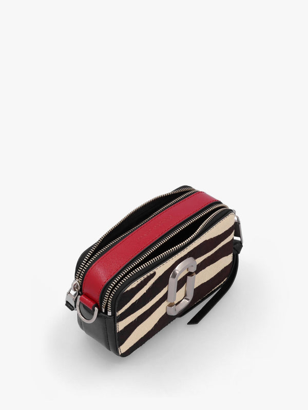 The Zebra Calf Hair Snapshot Black & White Leather Camera Bag