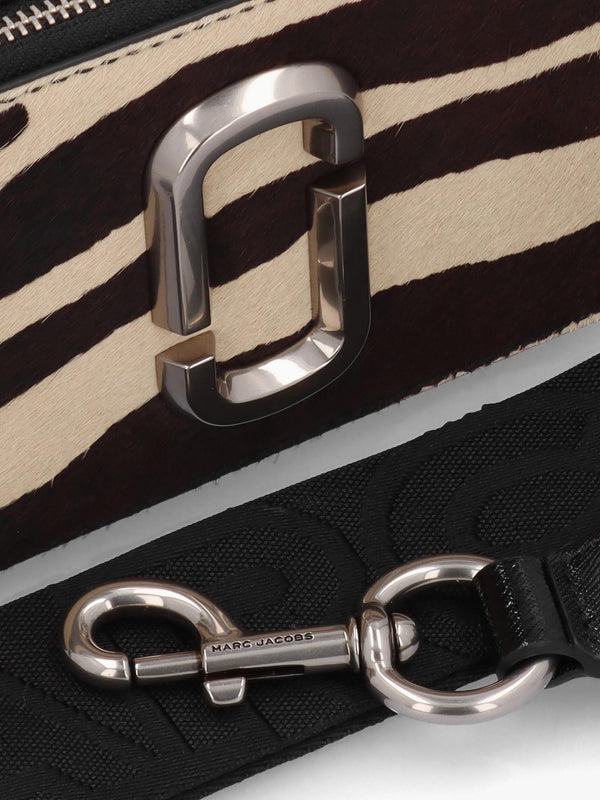 The Zebra Calf Hair Snapshot Black & White Leather Camera Bag
