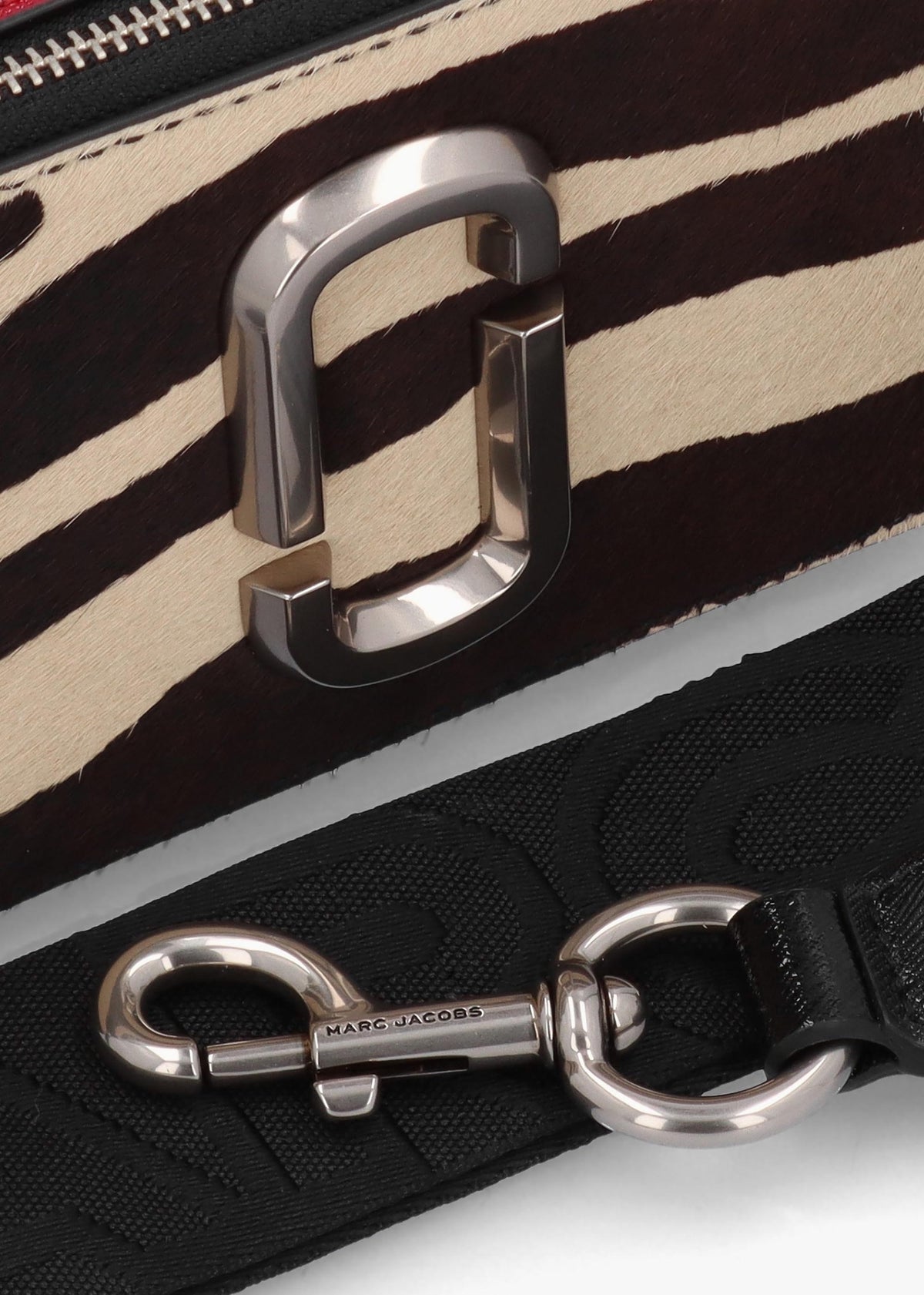 The Zebra Calf Hair Snapshot Black & White Leather Camera Bag