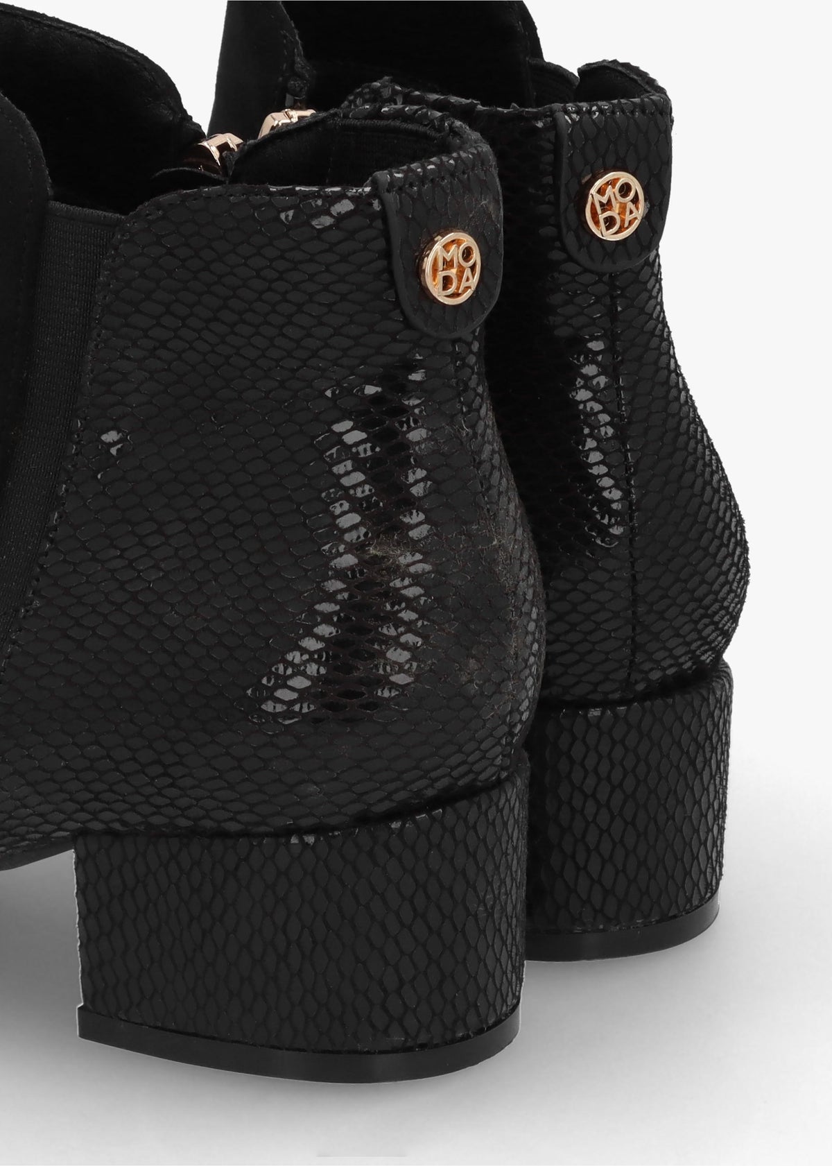 Madeley Black Reptile Chelsea Boots