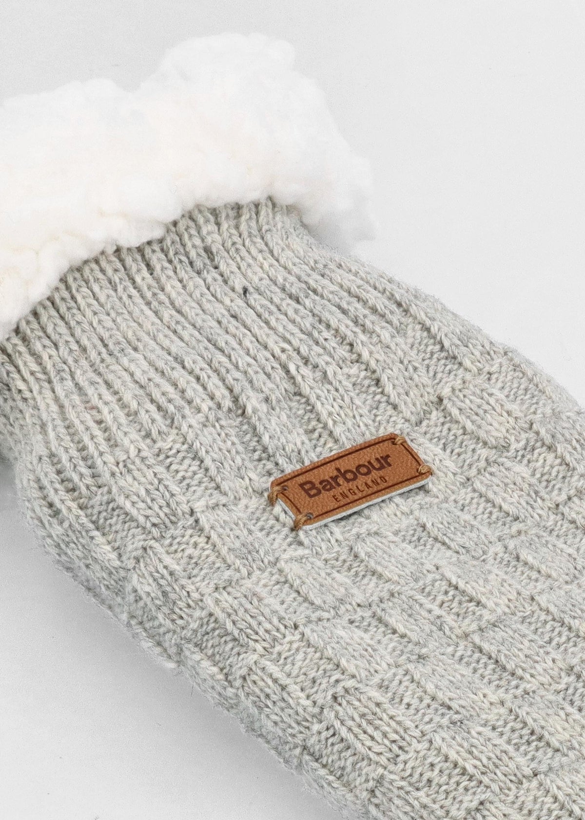 Women’s Cable Knit Light Grey Marl Wool Mix Lounge Socks
