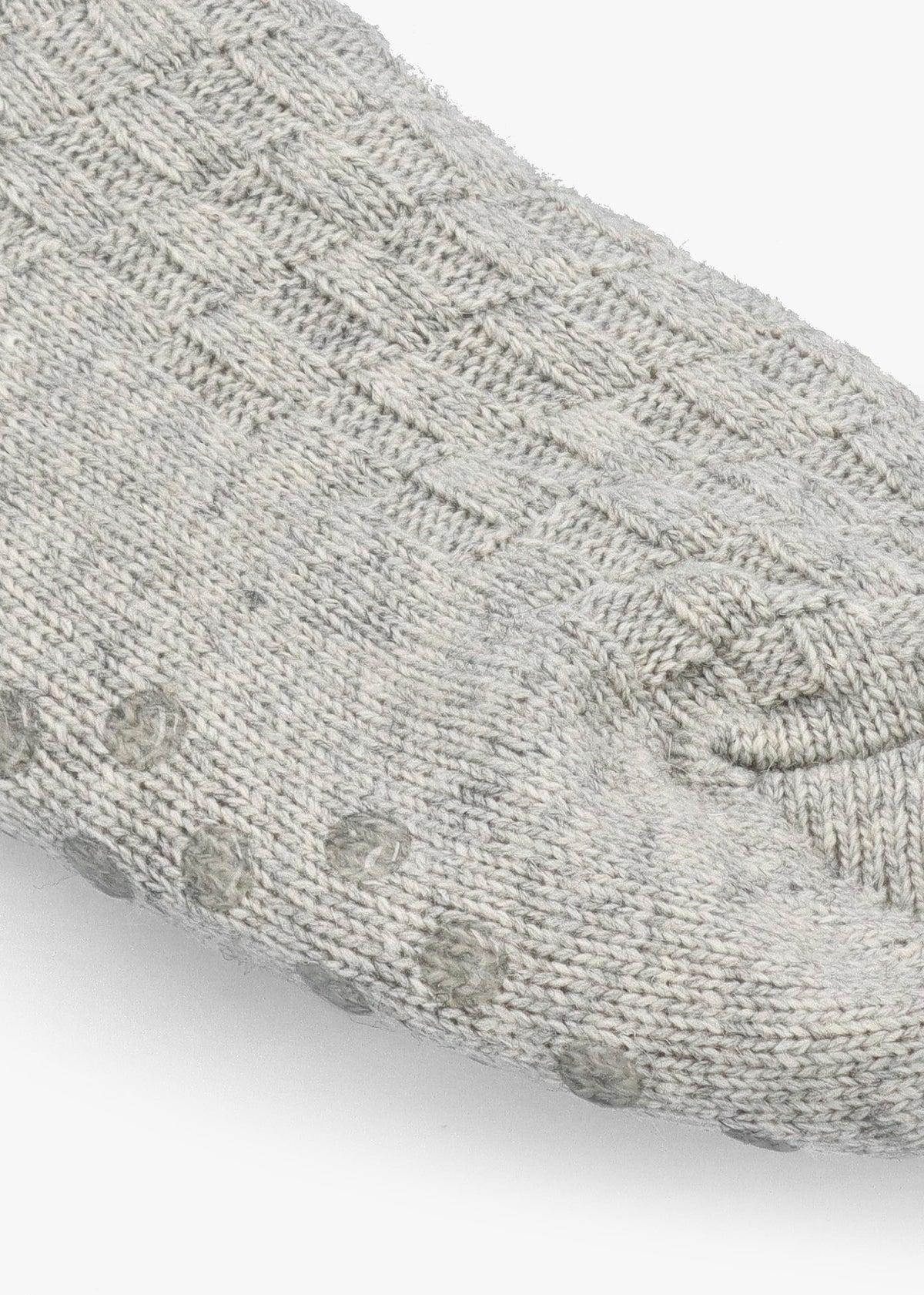 Women’s Cable Knit Light Grey Marl Wool Mix Lounge Socks