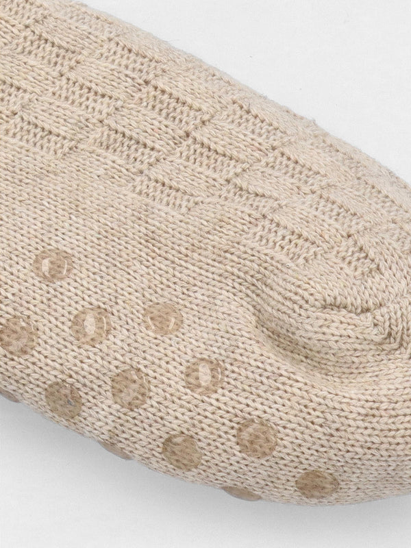 Women’s Cable Knit Oatmeal Wool Mix Lounge Socks