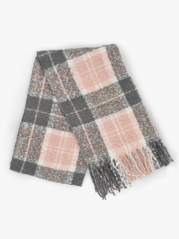 Women’s Saltburn Grey Rose Beanie & Tartan Scarf Gift Set