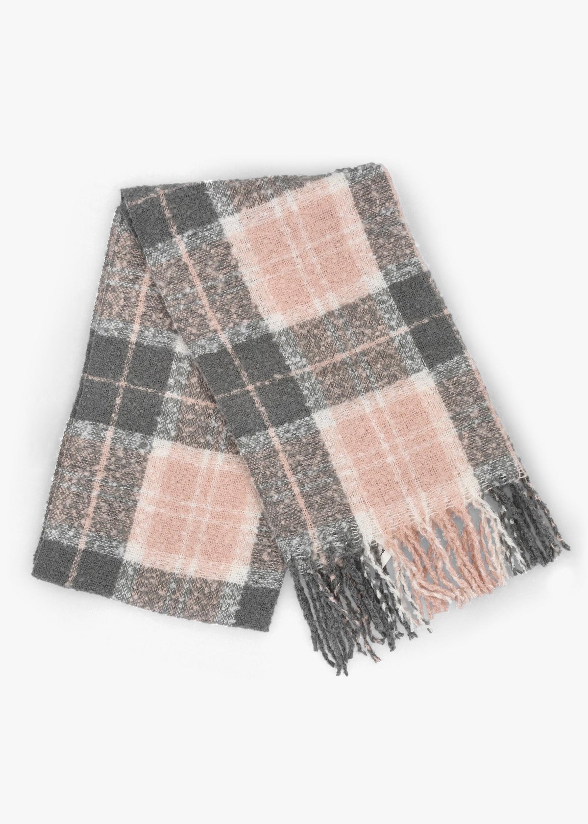 Women’s Saltburn Grey Rose Beanie & Tartan Scarf Gift Set