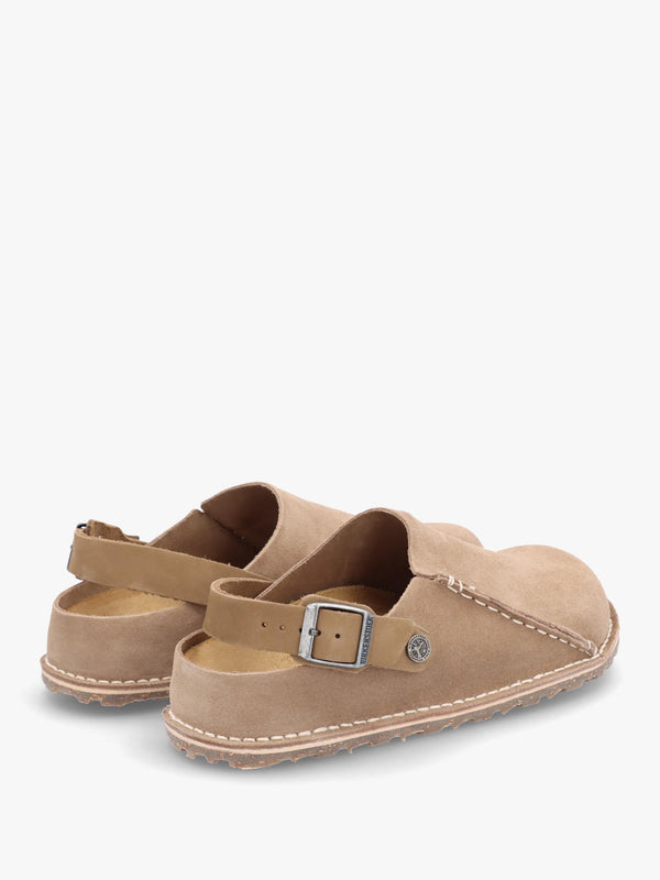 Women's Lutry Premium Suede Leather Gray Taupe Clogs
