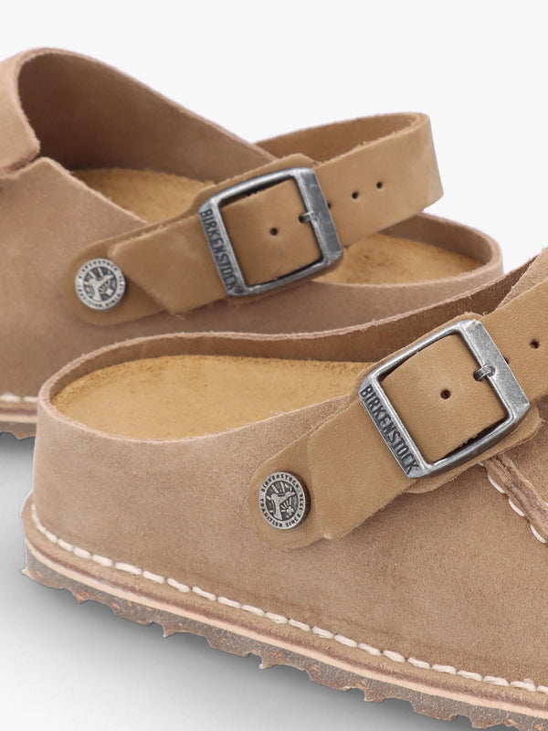 Women's Lutry Premium Suede Leather Gray Taupe Clogs