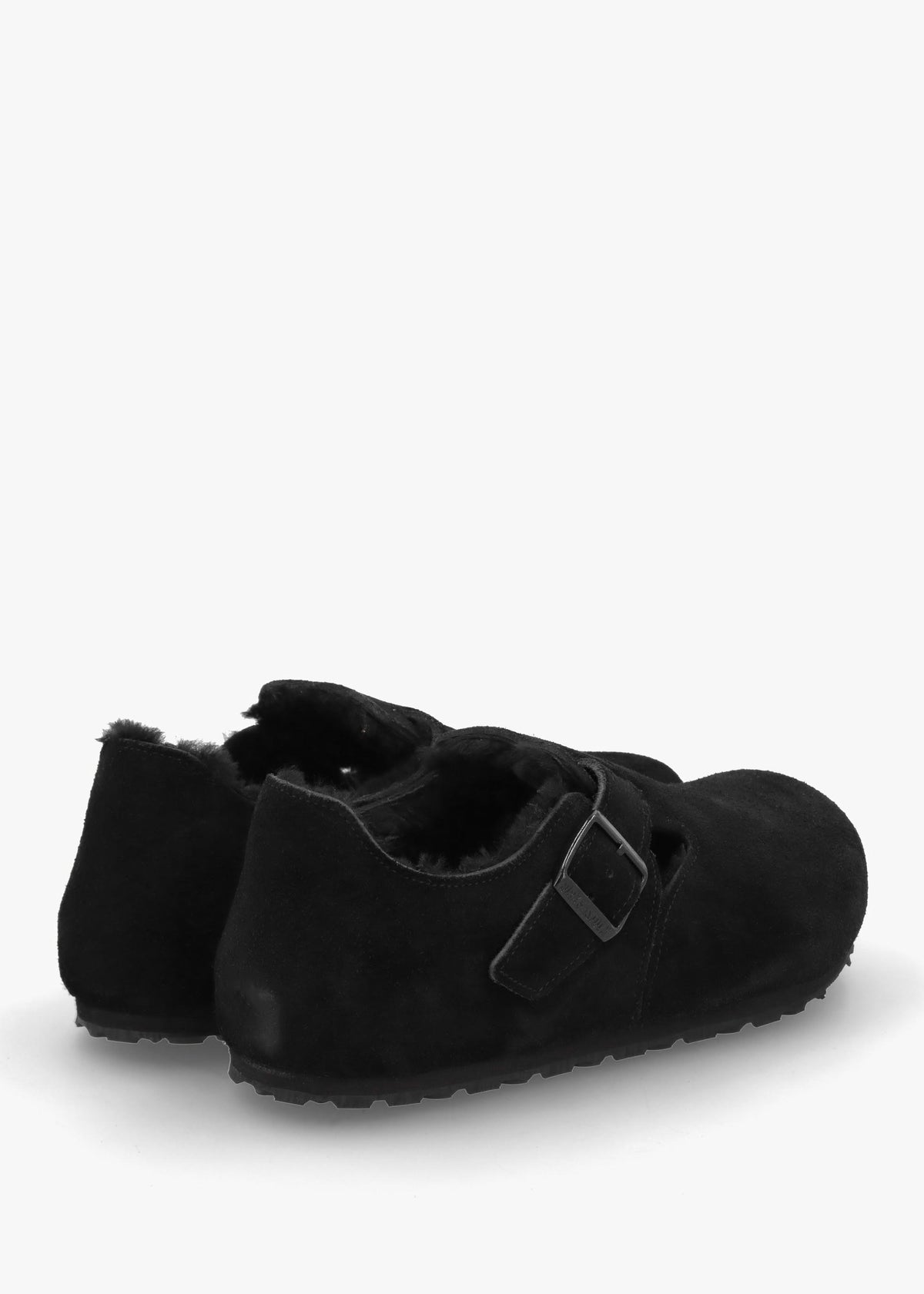 Women’s London Shearling Black Suede Clog Shoes