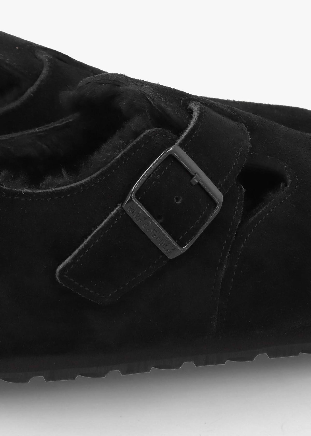 Women’s London Shearling Black Suede Clog Shoes