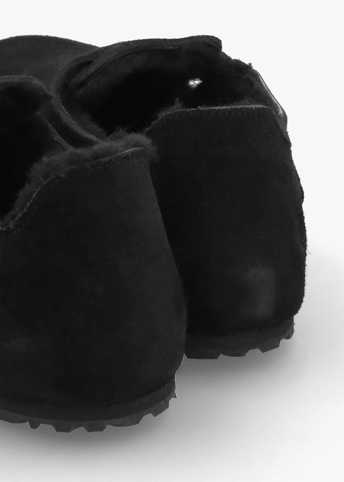 Women’s London Shearling Black Suede Clog Shoes