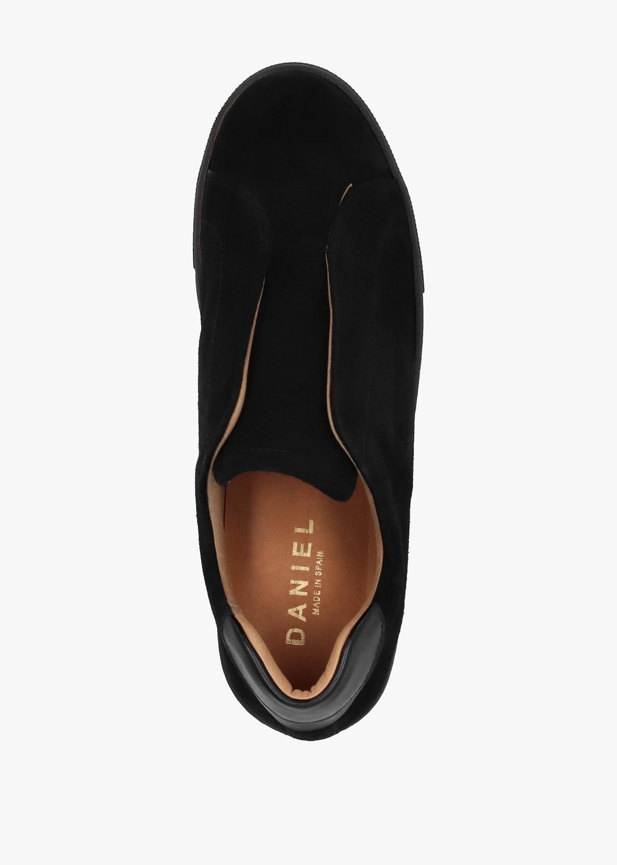 Tred Black Suede Laceless Flatform Trainers