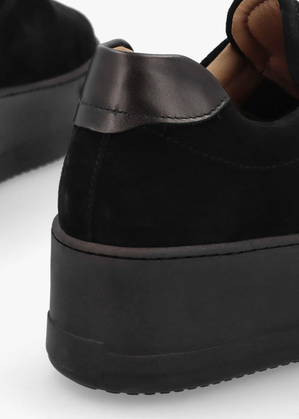 Tred Black Suede Laceless Flatform Trainers