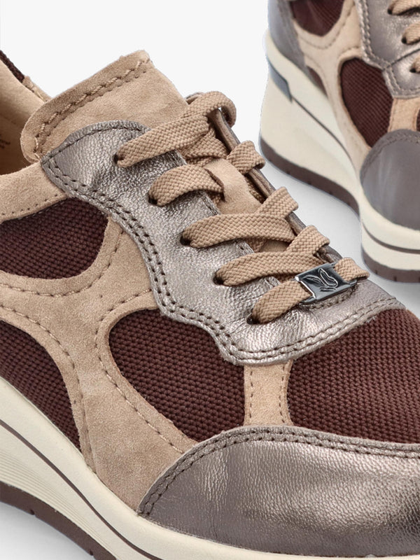 Multicoloured Leather & Mesh Trainers