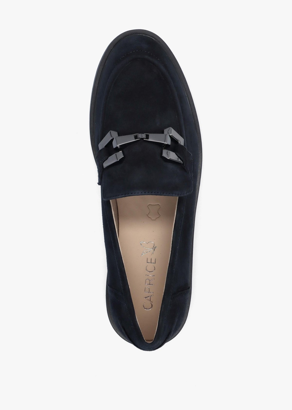 Navy Suede Snaffle Loafers