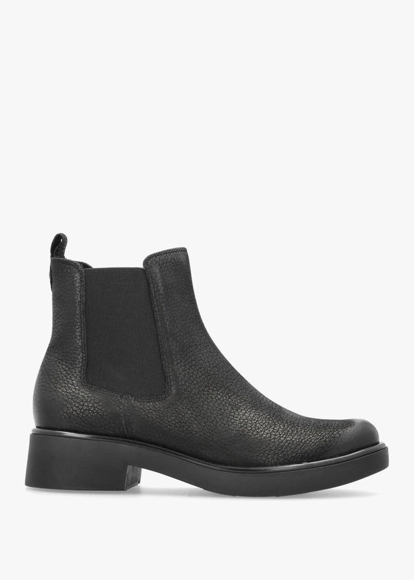 Black Nubuck Leather Ankle Boots