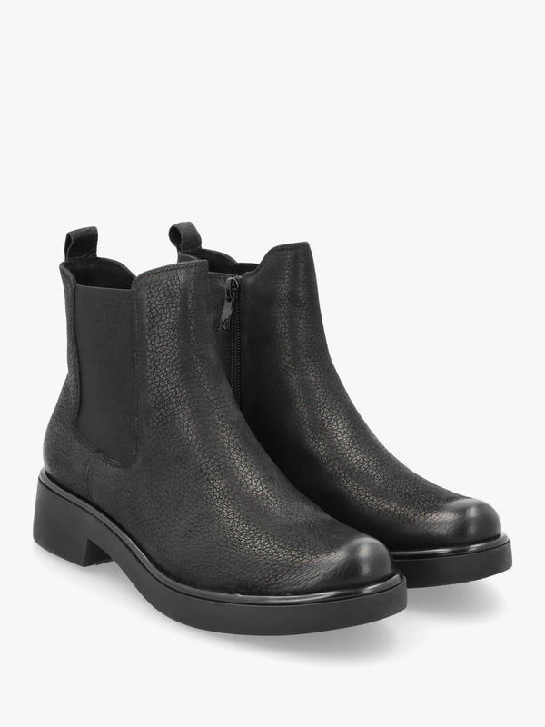Black Nubuck Leather Ankle Boots