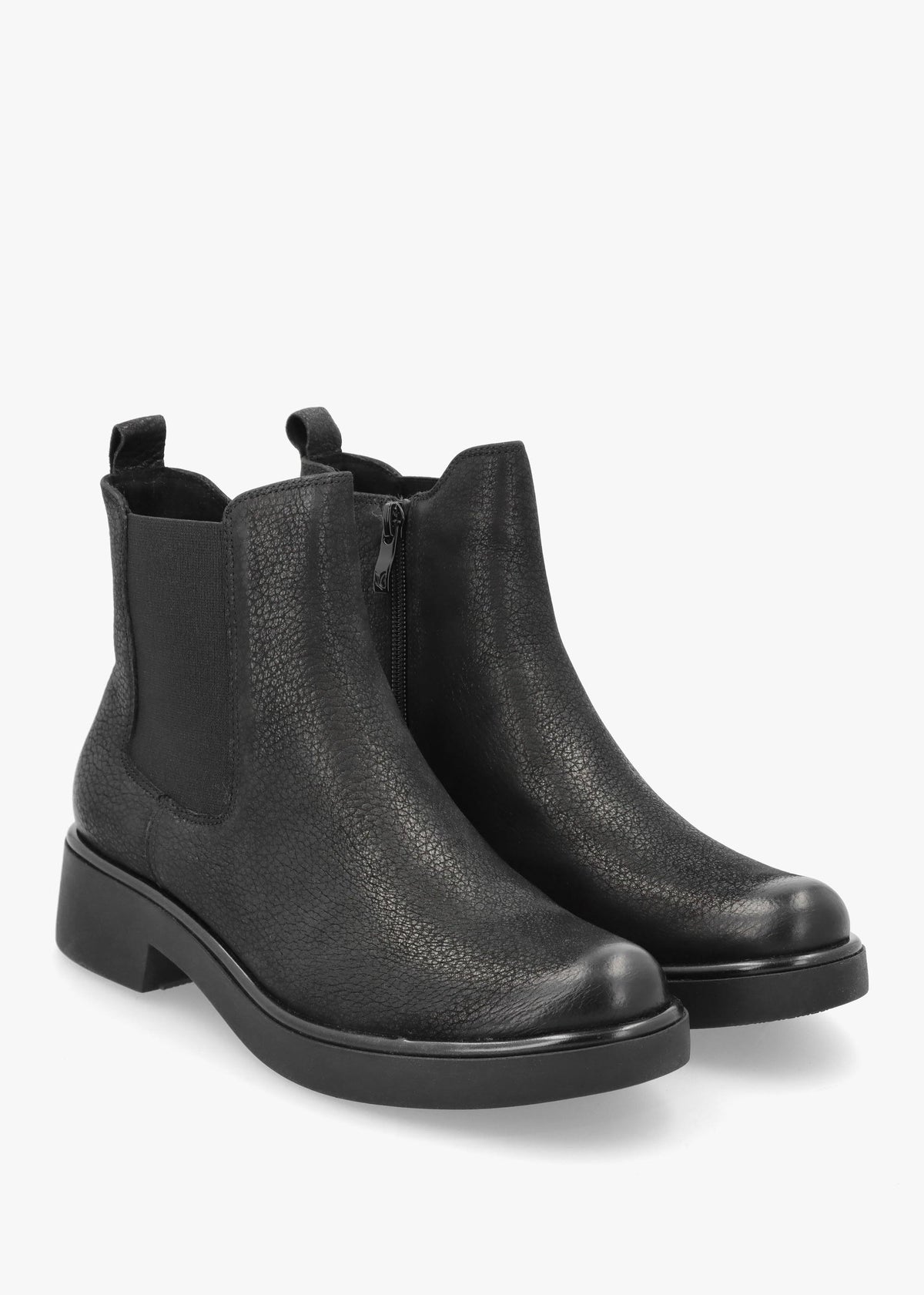 Black Nubuck Leather Ankle Boots