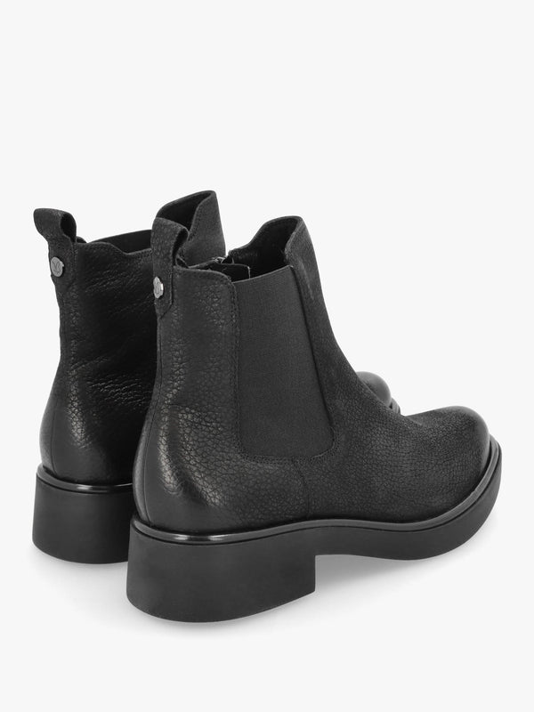 Black Nubuck Leather Ankle Boots