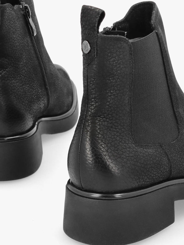 Black Nubuck Leather Ankle Boots