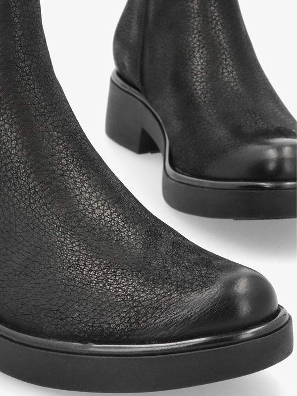 Black Nubuck Leather Ankle Boots