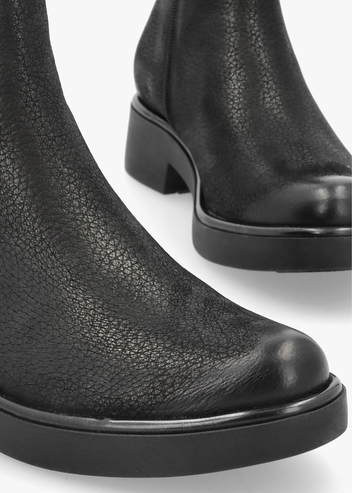 Black Nubuck Leather Ankle Boots